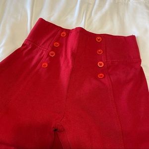 Ci Sono red high waisted pants